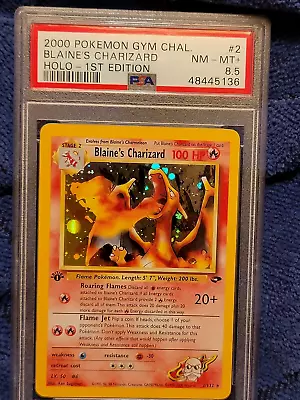 2000 Pokemon Gym Challenge #2 Blaine's Charizard Holo 1st Edition NM-MT+ PSA 8.5 • $975