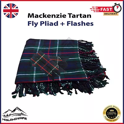 Mackenzie Tartan Scottish Kilt Fly Plaid + Matching Flashes 48 X 48  Acrylic  • £22.89