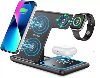 3 In 1 Wireless Charging Dock For IPhone Apple Watch And Airpod Wireless Charger • $24.88