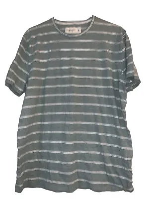 Abercrombie & Fitch Mens XL Mint Green White Striped Soft A&F Tee Short Sleeve • $28