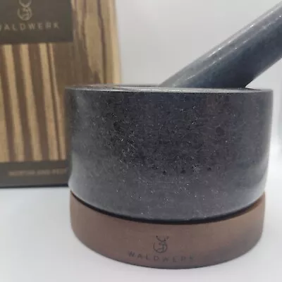 WALDWERK Mortar And Pestle - Natural Granite And Acacia Wood Base - New/Unused • $34