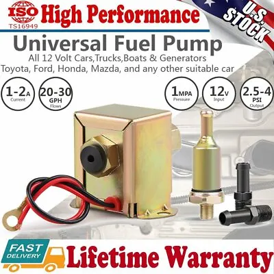 $17.95 • Buy Electric Fuel Pump 12V Low Pressure 2-4 PSI Petrol Diesel Universal Facet Style