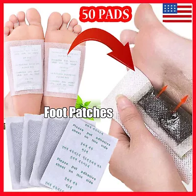 50 PAD Nubua Detox Foot Patches Pads Body Toxins Feet Slimming Cleansing Herbal • $12.95