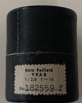 Kern Paillard YVAR 16mm F AR C-Mount LENS [No 182559] W Caps & Storage Box • $200