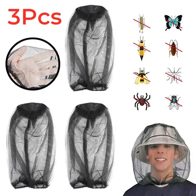 3 X Midge Head Protecting Net Mosquito Insect Face Netting Cover Camping Outdoor • £5.99