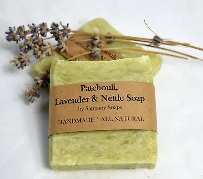  Handmade Organic  Ingredients Natural Patchouli Lavender Nettle Soap • £4.25