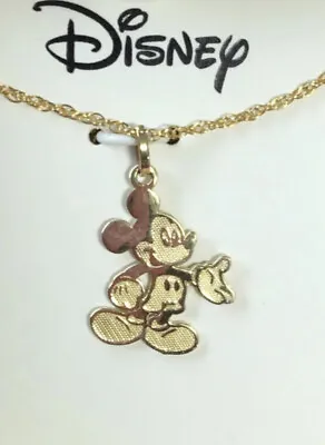 10K Yellow Gold Disney Mickey Mouse Charm Pendant Necklace Unisex ￼ ￼ ￼ • $89