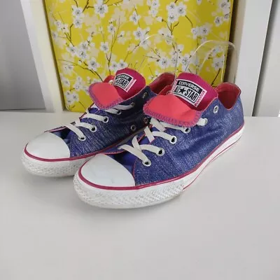 Converse All Star UK 5 EU 38 Unisex Metallic Blue Silver Pink Low Tops Trainers • £12.99