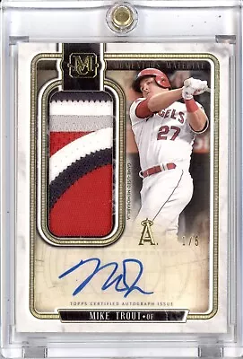 Mike Trout 2018 Topps Museum Collection Game Used Patch Auto 1/5 Angels • $232.80