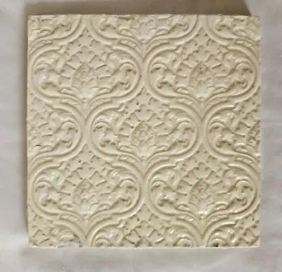 Minton Elegant Cream Design 6 Inch Tile Circa 19th Century (c) • £30