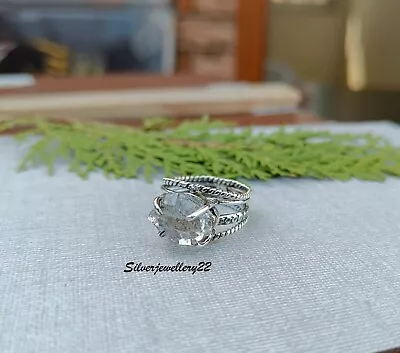 Herkimer Diamond Ring 925 Sterling Silver Diamond Ring Rough Herkimer Ring • $14.39