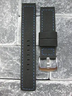 20mm PVC Composite Rubber Band Black Diver Watch Strap Kevlar For Maratac Blue X • $30.37