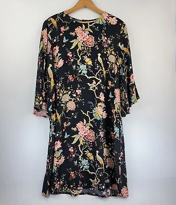 GP&J Baker X H&M Womens Dress Size 6 Floral Bird Print Keyhole Button Back  • $11.32