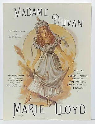 Madame Duvan Marie Lloyd Song Sheet Print Vintage Musical Poster  • £15