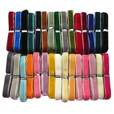 Chenkou Craft 30 Yards 3/8  Velvet Ribbon Total 30 Colors Assorted Lots Bulk  • $18.44