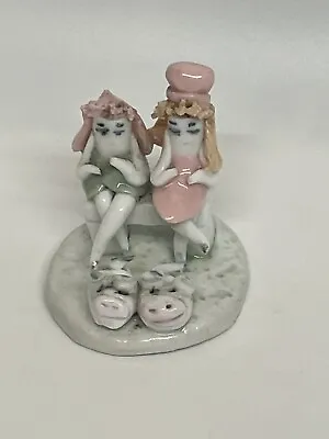 Italian Porcelain Zampiva Style Mini Figurine Man Woman Couple Figurine. • £12