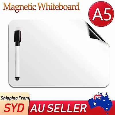 $5.85 • Buy A5 Fridge Magnetic Whiteboard + Board Pen Marker Eraser Memo Reminder Magnet AU