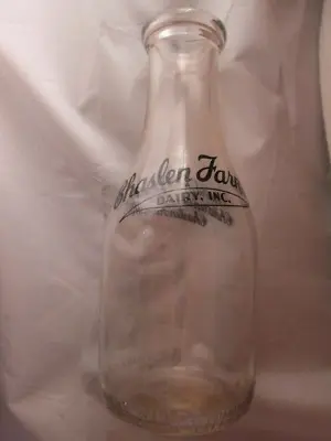 Vintage Chaslen Farms Dairy Inc Northville Michigan One Quart Milk Bottle 1948 • $12.10