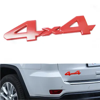 Car Trunk Tailgate Red 4x4 Logo Badge Decal Rear Decoration Metal Emblem Sticker • $8.90