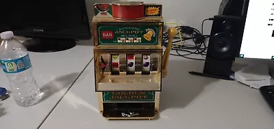 Vintage Toy Waco Golden Jackpot Mini Slot Machine - USED Mechanically Spins • $4