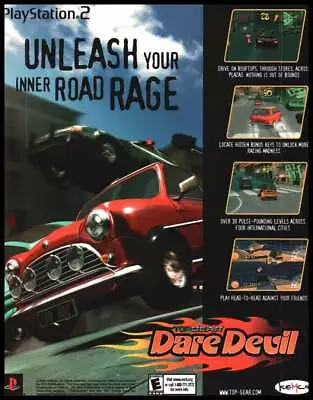 Top Gear Daredevil 2000 Playstation-print Ad/mini-poster-VTG Game Roomman Cave • $14.97