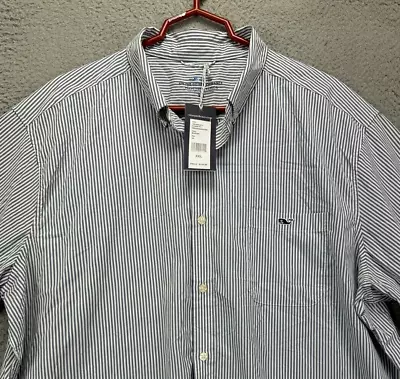 Vineyard Vines Shirt Mens 2XL OTG Blue Striped Nylon Performance Button Down NEW • $57