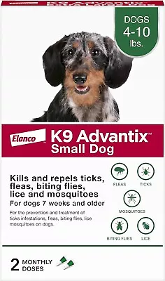 K9 Advantix Fleatick Small Dogs 4-10 Lbs.-2 Monthly Doses • $16.49