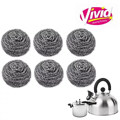 Stainless Steel Scourers Kitchen Washing Cleaning Wire Metal  Pads Pan Stains UK • £5.49