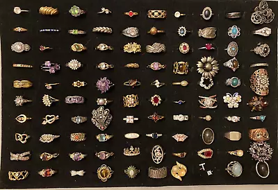 HUGE 100+ Junk Ring Lot Mostly Vintage Some Gemstone 4 Salvage/Repair • $36