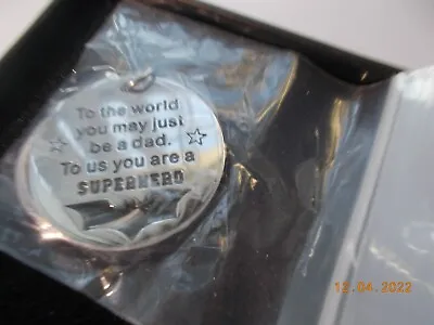 Keyring Message To Superhero Dad From 'us' + 'Love You' Dongle On A Bat Shape • $4.99