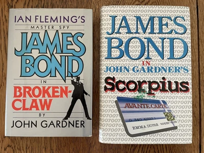 $25 • Buy 2 John Gardner James Bond Brokenclaw & Scorpius Ian Fleming First Edition 007 HC