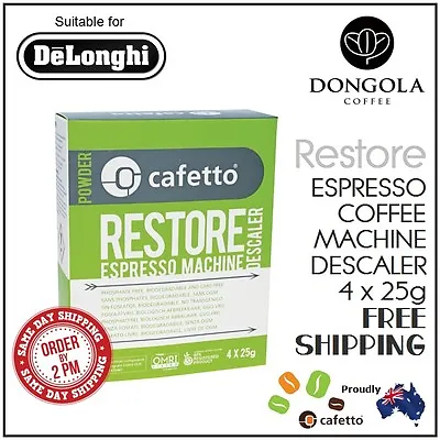 $19.95 • Buy DELONGHI Descaler Restore Espresso Coffee Machine Eco Organic Descaling Cafetto