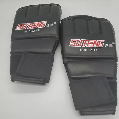 Suteng Sub-Mitt 1st Knuckle UFC Training Boxing Gloves Black Adjustable Strap • $14.99