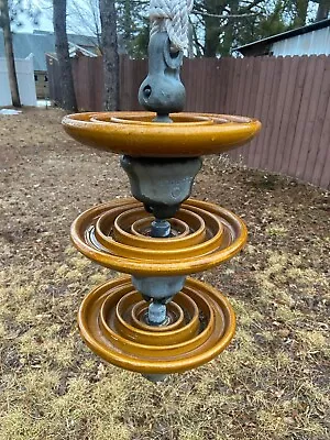 VTG 1950's Hanging Bird Feeder Waterer Custom-Made Ceramic Insulator 3-Tier • $699.99