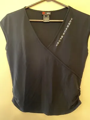 Versace Sport V Neck Sleeveless Ruched Shirt S • $54