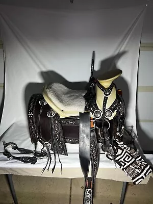 Montura Charra Para Caballo CON ESPADA - Black Charro Horse Saddle WITH SWORD • $650