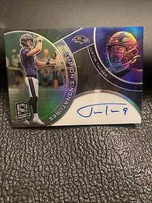 2023 Spectra Justin Tucker Champion Signatures Prizm /149 SP Baltimore Ravens • $15.50