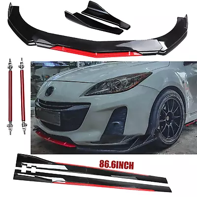 Front Bumper Lip Splitter Spoiler 86.6Side Skirt For Mazda 2 3 6  Body Kit • $99.99