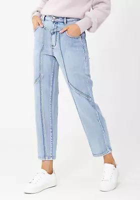 DECJUBA Blue Stretch Cotton Blend Denim Crop Jeans  STRAIGHT LEG • $35