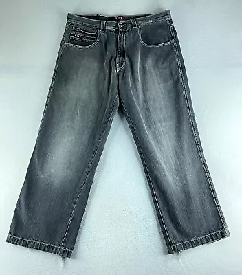 Lot 29 RN106663 Mens Jeans Black Gray Tag Size 38 (38x30) Wide-Leg Straight • $77.78