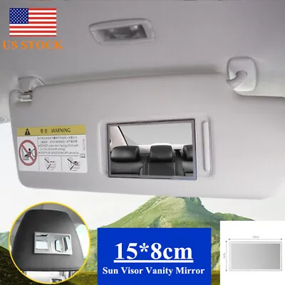 US STOCK 15X8CM Car Sun Visor Vanity Mirror Clip On Make Up Sunshade Auto 1PC • $18.89