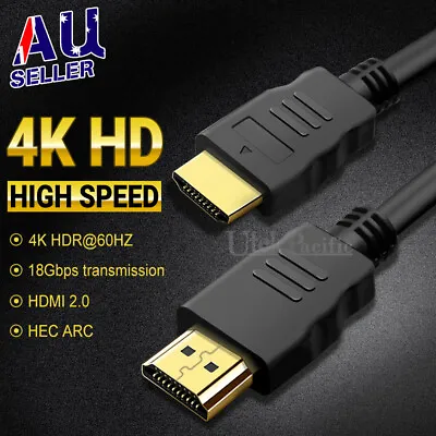 $6.95 • Buy HDMI Cable 3D Ultra HD 4K 2160p 1080p High Speed With Ethernet HEC ARC V2.0