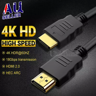 HDMI Cable 3D Ultra HD 4K 2160p 1080p High Speed With Ethernet HEC ARC V2.0 • $6.95