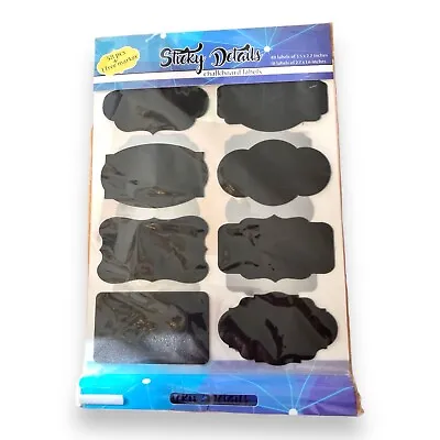 Sticky Details Reusable Chalkboard Labels 58 Pc. + Free Liquid Chalk Marker NIB • $9.95