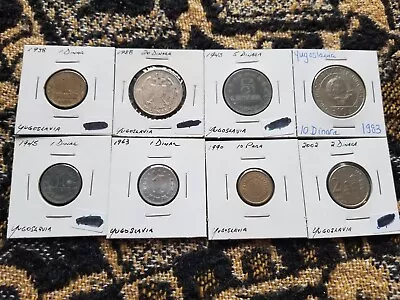 Yugoslavia : Collection Of 8 Different Circulated Coins Including Silver - Iii • $2.25