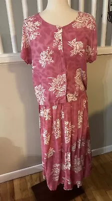 Style Works  Womens 2 Piece Dress - Size 4 Button Up Pink  Floral Style • $12