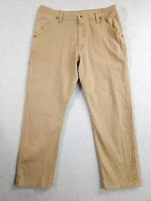 Wrangler Carpenter Pants Men's Size 36x32 Brown Straight Leg Work Pants • $15.99