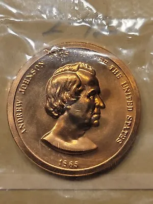 Andrew Johnson Presidents Of The United States Mint 1 1/16 Bronze Medal 2-42 • $4