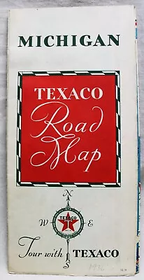 Texaco Oil Service Station Highway Road Map Of Michigan 1936 Vintage Travel • $9.99
