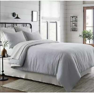 Grey Microstripe Comforter & Sham Set - Hearth & Hand™ With Magnolia KING Size • $29.95